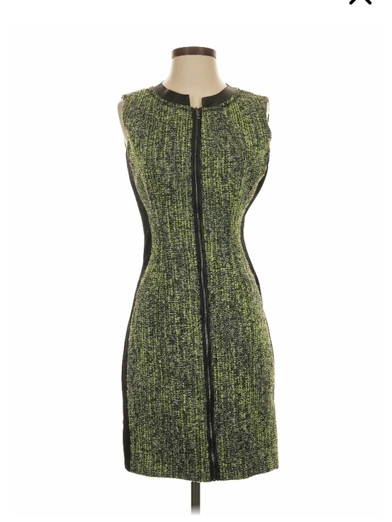 Elie Tahari Dresses & Skirts - Elie Tahari Green Tweed Zip-Front Sheath Dress